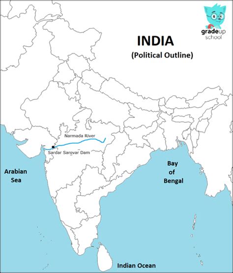 Narmada River In India Map - Tourist Map Of English