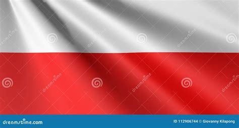 Flag of Poland waving stock illustration. Illustration of patriotism ...