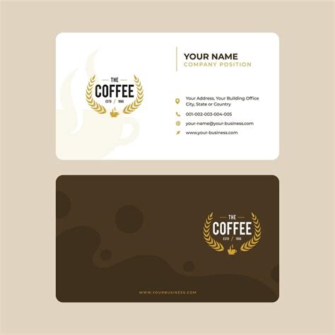 Coffee and Cafe Business Card Template 1040313 Vector Art at Vecteezy
