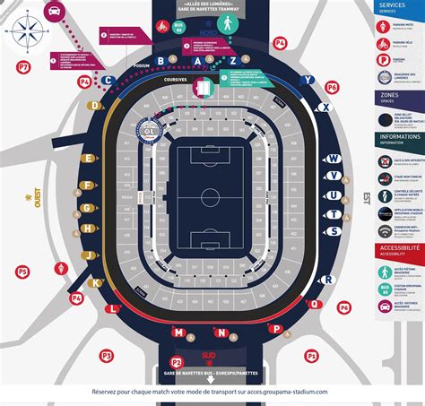 Lyon stadium map - Map of Lyon stadium (Auvergne-Rhône-Alpes - France)