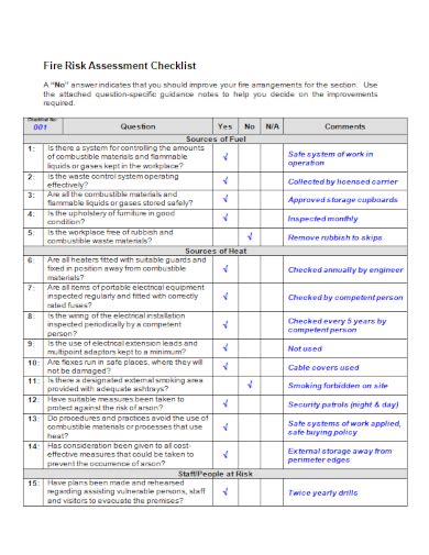 FREE 10+ Fire Risk Assessment Checklist Samples [ Safety, Audit, Review ]