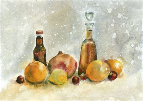 Vintage Fruit Still Life Watercolor Watercolor Painting trustalchemy.com