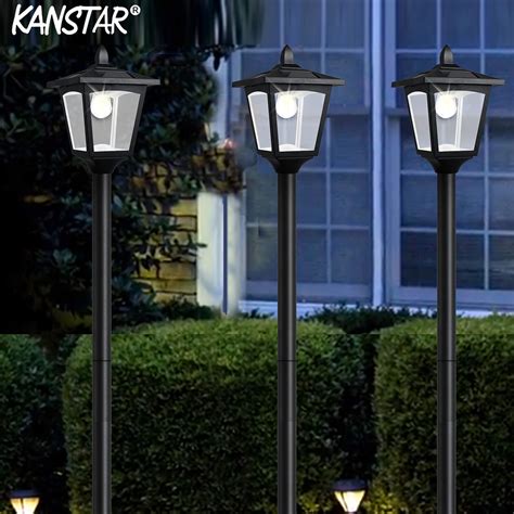 Kanstar 70'' LED Adjustable Solar Powered Vintage Street Lamp Post Light for Outdoor Lanscape ...