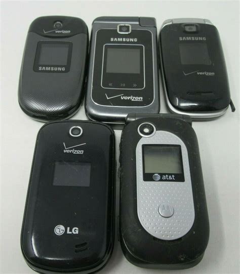 LOT OF 5 OLDER FLIP CELL PHONES, VAR. NETWORK/MODEL, WORKING, SAMSUNG, LG, #13 #SAMSUNGLG | Flip ...