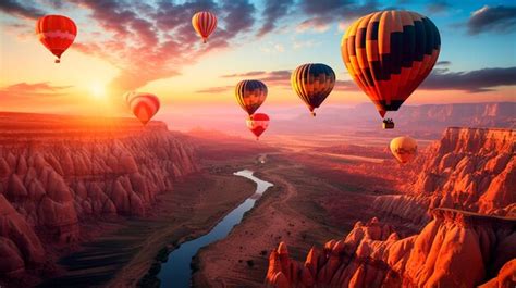 Premium AI Image | hot air balloon over cappadocia at sunrise