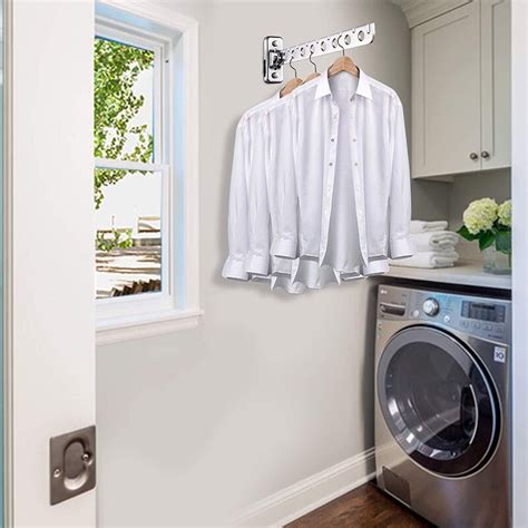 Rebrilliant Wall Mount Clothes Hanger Rack Laundry Room Clothes Hanger ...