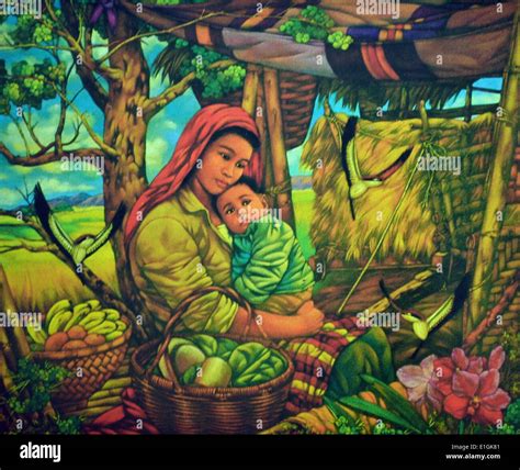 Philippines filipino art asian art mother child oil canvas hi-res stock photography and images ...
