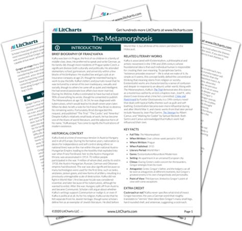 The Metamorphosis Study Guide | Literature Guide | LitCharts