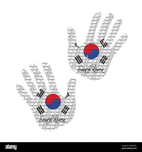 Hand drawn vector illustration with north south korea flag pattern great for poster, magazine ...