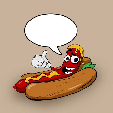 Cartoon hot dog stock illustration. Illustration of character - 81024707