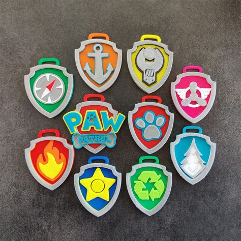 Paw Patrol Badges Set of 10 - Etsy Australia