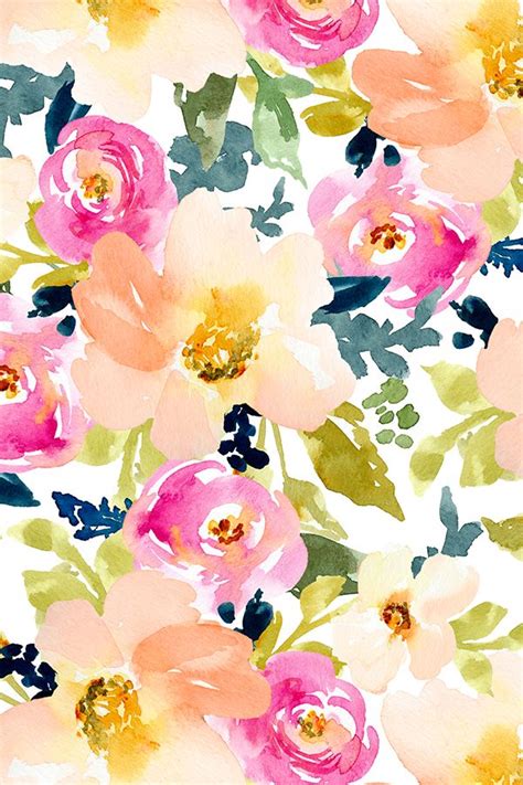 Watercolor Wallpaper Flowers Background - Download Free Mock-up