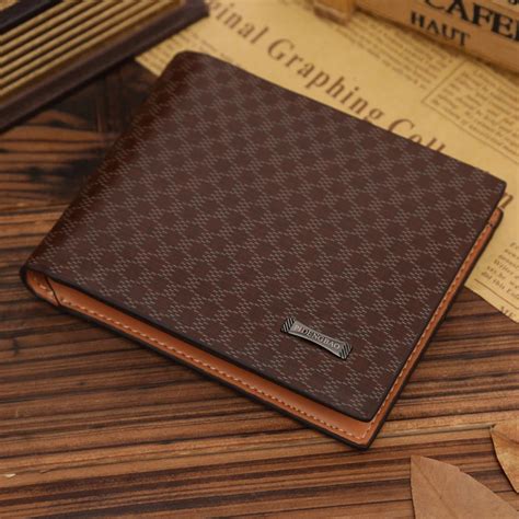 100% genuine leather wallet Fashion men wallet Short Plaid leather ...