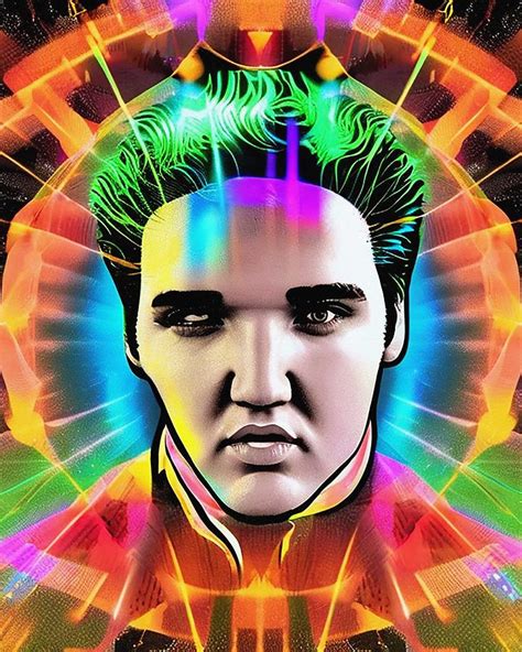 Hologram Of Elvis Presley Floating In Space A Vibrant Digital ...