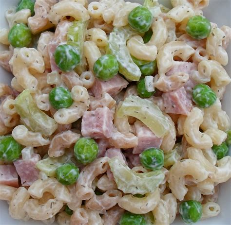 Happier Than A Pig In Mud: Macaroni Salad with Ham, Peas and Dill