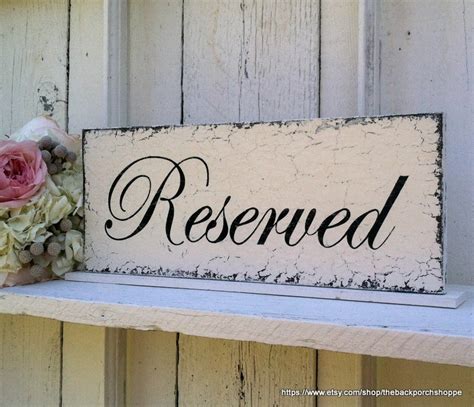 RESERVED SIGNS Wedding Table Signs Reserved for Bride's | Etsy