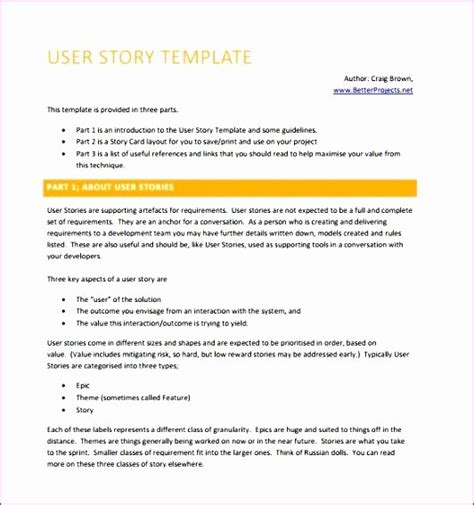 40 User Story Template Excel | Markmeckler Template Design