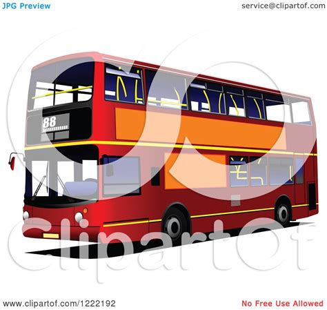 Clipart of a Double Decker Bus - Royalty Free Vector Illustration by ...