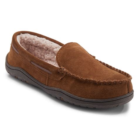 Rockport Genuine Suede Loafer Slipper, TAN Size: 10 | Slippers.com - Shop Comfy