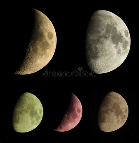 Moon phases collection stock image. Image of planet, moonlight - 80783287