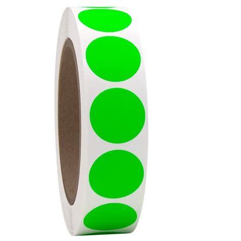 Buy 1" Neon Green Round Color Coding Circle Dot Labels on a Roll, 1000 ...