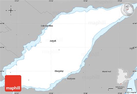 Gray Simple Map of Laval