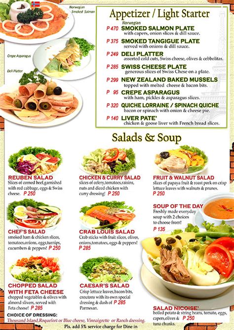 salad menu list