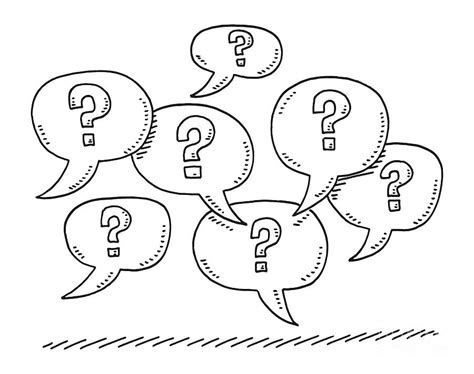 Question Mark Symbols In Speech Bubbles Drawing Drawing by Frank Ramspott - Pixels Merch