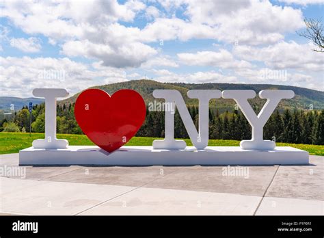 CORBETTSVILLE, NY - MAY 14, 2018: I Love NY sign at the New York ...