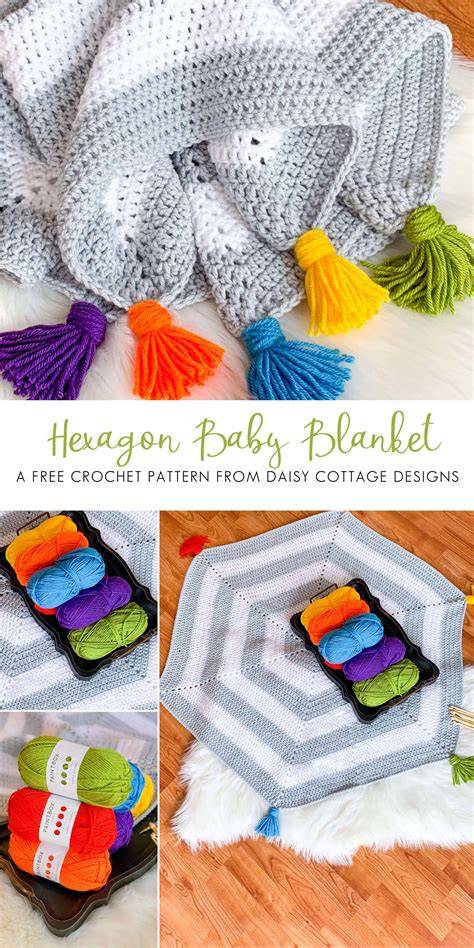 Hexagon Baby Blanket Crochet Pattern - Daisy Cottage Designs