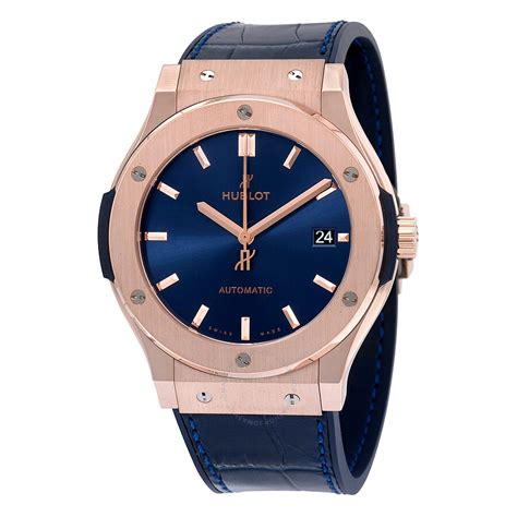 Hublot Classic Fusion Blue Sunray Dial 18K King Gold Automatic Men's Watch 511.OX.7180.LR ...