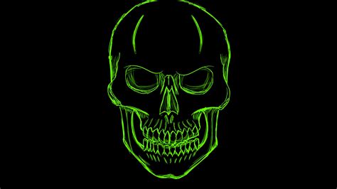 3840x2160 Dark Green Skull Minimalism Art 4K Wallpaper, HD Artist 4K Wallpapers, Images, Photos ...