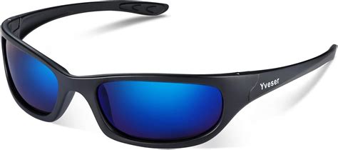 Yveser Lunettes de Soleil Polarisées pour Homme - UV400 pour Sports Baseball Course Cyclisme ...