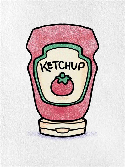 How to Draw Ketchup - HelloArtsy