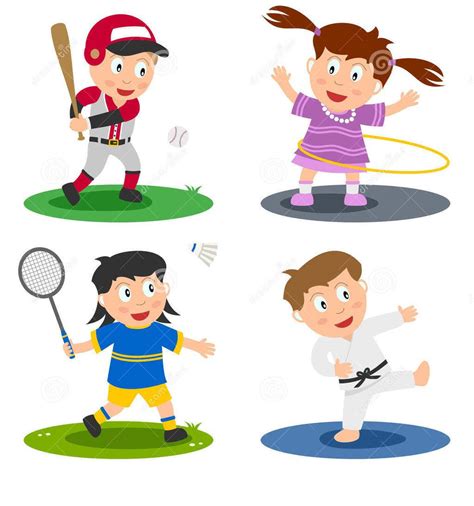 Children Playing Sports Clip Art