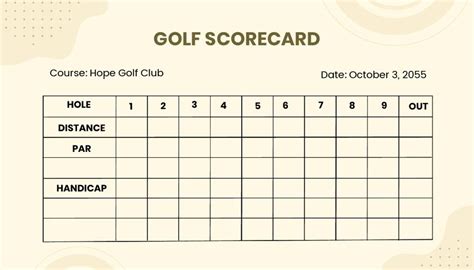 Golf Scorecard Template in Illustrator, PSD, Word - Download | Template.net