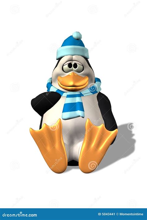 Sad Male Penguin with Clipping Path Stock Illustration - Illustration of wildlife, cold: 5043441