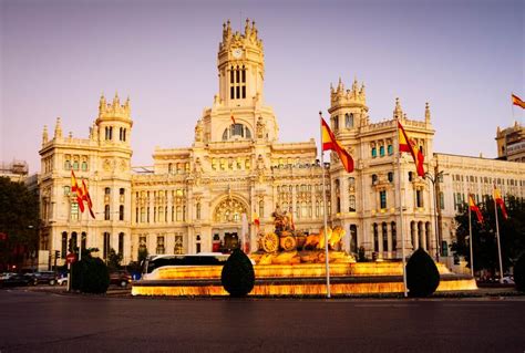 Night in Madrid, Spain stock photo. Image of building - 127543866