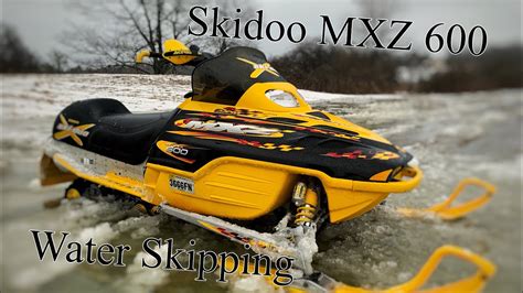 Snowmobile Water Skipping (Skidoo MXZ 600) - YouTube