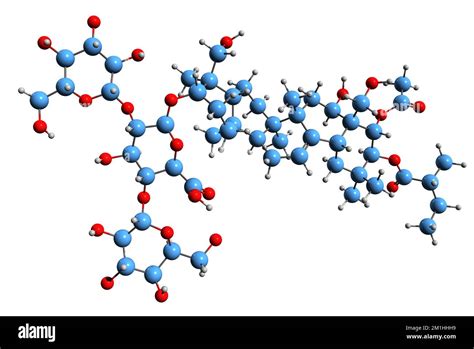 3D image of Aescin skeletal formula - molecular chemical structure of ...