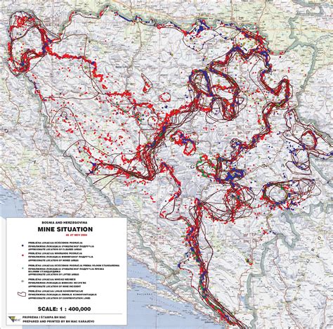 Map of Land Mines in Bosnia in 2004 [2326 × 2299] : r/MapPorn