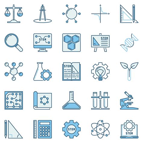 STEM colored icons set - vector concept logo elements 14761592 Vector Art at Vecteezy