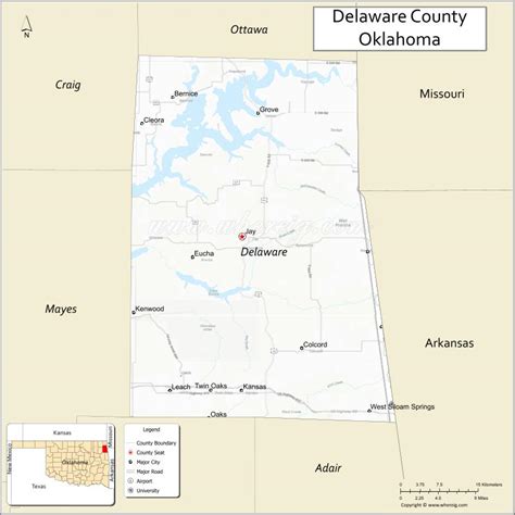 Map of Delaware County, Oklahoma - Where is Located, Cities, Population ...