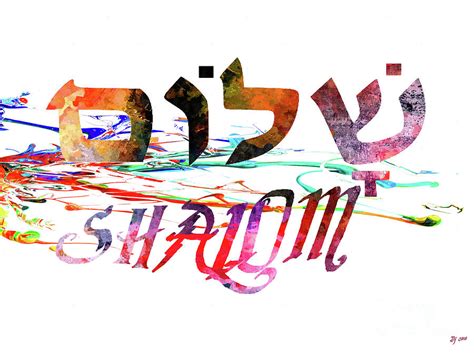 Shalom Hebrew Word Mixed Media by Daniel Janda - Fine Art America