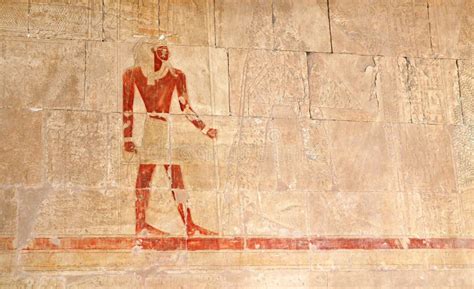 Ancient Colorful Mural Wall Painting Inside Hatshepsut Temple in Valley ...