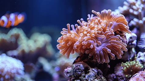 Corals And Fish In Saltwater Aquarium Observation Of The Underwater World Background, Coral ...