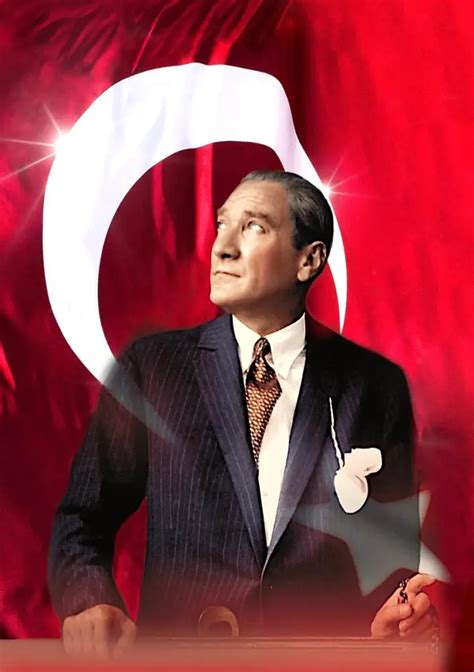 Mustafa Kemal Atatürk, Portrait with Flag 28 | Arthipo