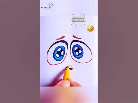 how to draw Pleading face emoji 🥺😱 brush pen easy drawing 😍🥰 - YouTube