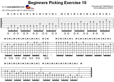 BEGINNERS PICKING GUITAR EXERCISE 10 - GuitarNick.com