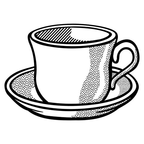 Vector drawing of wavy tea cup on saucer | Free SVG